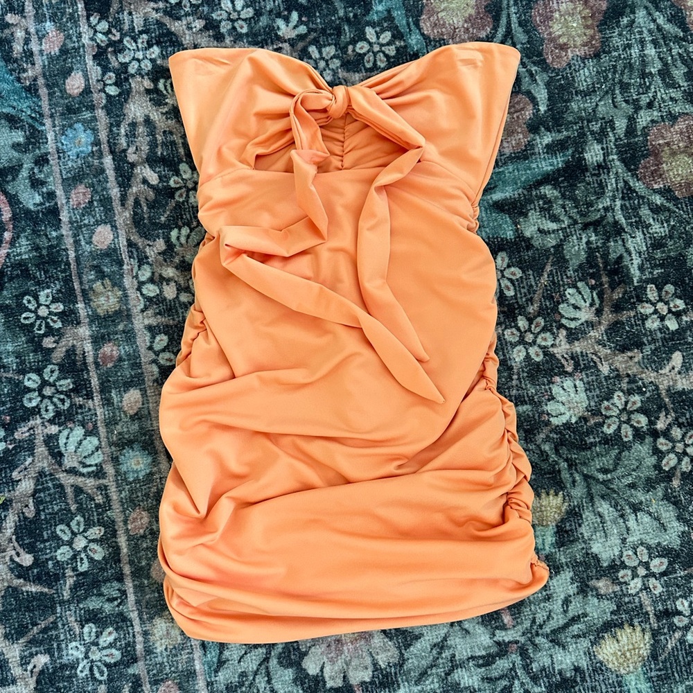 Orange Bodycon Mini Dress